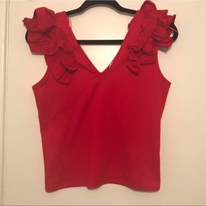 Zara Ruffle Shoulder Tank